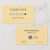 Blauw Wit Classic Business Salon Loyaliteitskaarte Visitekaartje (Voorkant / Achterkant)