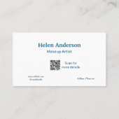 Blauw Wit Classic Business Salon Loyaliteitskaarte Visitekaartje (Achterkant)