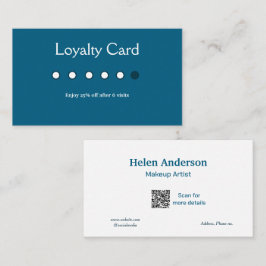 Blauw Wit Classic Business Salon Loyaliteitskaarte Visitekaartje