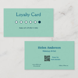 Blauw Wit Classic Business Salon Loyaliteitskaarte Visitekaartje