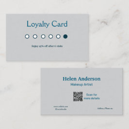 Blauw Wit Classic Business Salon Loyaliteitskaarte Visitekaartje