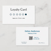 Blauw Wit Classic Business Salon Loyaliteitskaarte Visitekaartje (Voorkant / Achterkant)