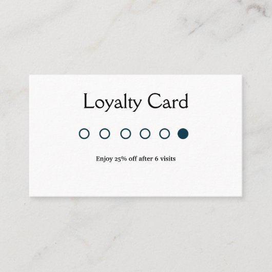 Blauw Wit Classic Business Salon Loyaliteitskaarte Visitekaartje (Voorkant)