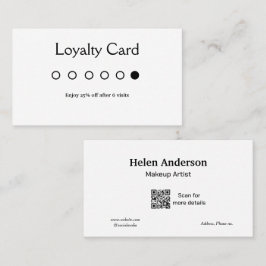 Blauw Wit Classic Business Salon Loyaliteitskaarte Visitekaartje