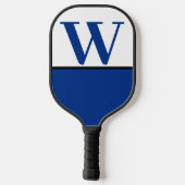 Blauw & Wit College Team Kleuren Monogram Pickleball Paddle (Achterkant)