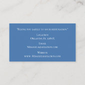 Blauw Wit Commercieel Vliegtuigkapitein Piloot Visitekaartje (Achterkant)