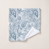 blauw wit Country paisley patroon betegeld Bad Handdoek (Wasdoekje)