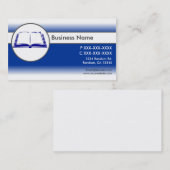 Blauw wit custom open boek visitekaartjes (Voorkant / Achterkant)