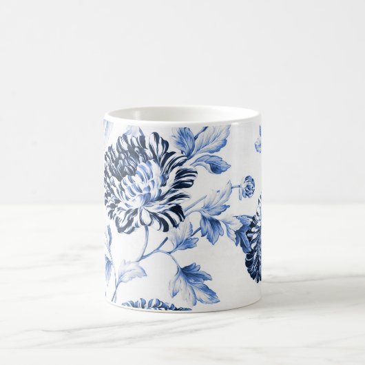 Blauw & Wit  Dahlia Floral Koffiemok (Center)