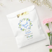 Blauw Wit Daisy Bloemen 80ste Verjaardag Dank u Bedankzakje (Gezegeld)