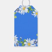 Blauw Wit Daisy Bloemen Vrijgezellenfeest Dank u Cadeaulabel (Achterkant)