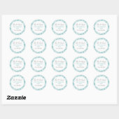 Blauw & Wit Damask Bewaar de datum Bruiloft Sticke Ronde Sticker (Vel)