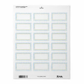 Blauw/Wit Damask Bruiloft Mailing Adres Etiket (Full Sheet)