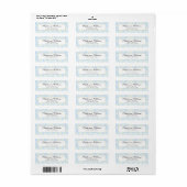 Blauw/Wit Damask Bruiloft Retouradres Label (Full Sheet)