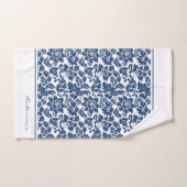 Blauw-wit damast bad handdoek (Handdoek)