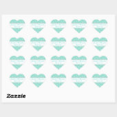 Blauw Wit Damast Hart Bruiloft Uitnodigingen Afdic Sticker (Vel)
