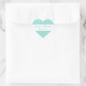 Blauw Wit Damast Hart Bruiloft Uitnodigingen Afdic Sticker (Tas)