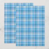 Blauw Wit Dambord Abstract Patroon Kaart (Voorkant / Achterkant)