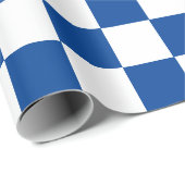 Blauw-wit dambord cadeaupapier (Rol Hoek)