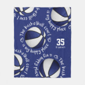 Blauw wit De basketbal rechtbank is mijn gelukkige Fleece Deken (Voorkant)