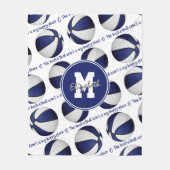 Blauw wit De basketbal rechtbank is mijn gelukkige Fleece Deken (Voorkant)