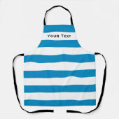 Blauw & Wit Deckchair Stripes gepersonaliseerd Schort (Voorkant)
