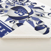 blauw wit decor basketbal sherpa deken (3/4)