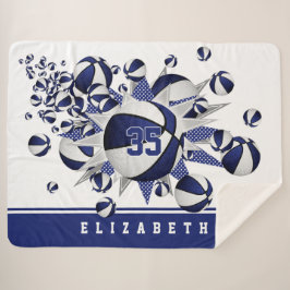 blauw wit decor basketbal sherpa deken
