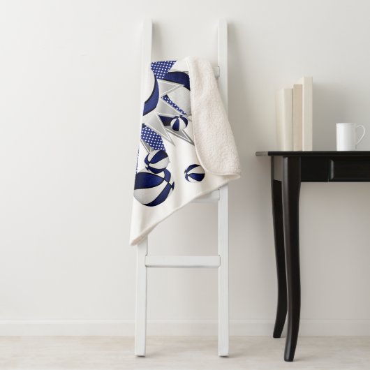 blauw wit decor basketbal sherpa deken (In situ)