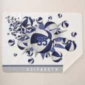 blauw wit decor basketbal sherpa deken (Voorkant (horizontaal))