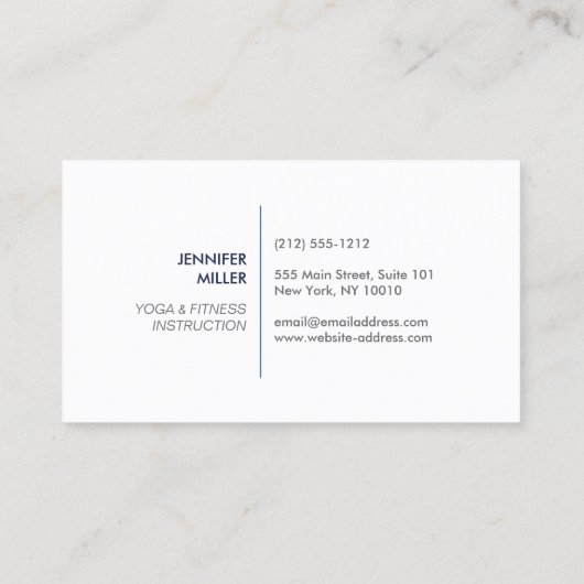 BLAUW-WIT DECORATIEVE RAND VISITEKAARTJE (Achterkant)