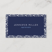 BLAUW-WIT DECORATIEVE RAND VISITEKAARTJE (Voorkant)