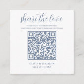 Blauw | Wit Deel de Liefde QR Code Informatiekaartje (Voorkant)