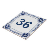 Blauw & Wit Delft Custom House Nummer Bord Sign Tegeltje (Zijkant)