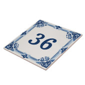 Blauw & Wit Delft Custom House Nummer Bord Sign Tegeltje (Zijkant)