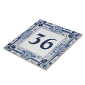 Blauw & Wit Delft Custom House Nummer Bord Sign Tegeltje (Zijkant)