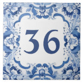 Blauw & Wit Delft Custom House Nummer Bord Sign Tegeltje (Voorkant)