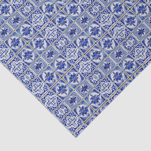 Blauw Wit Delft Look small tegels -   Tissuepapier (Detail)