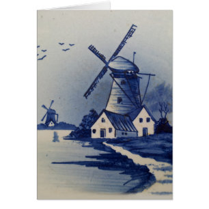Blauw Wit Delft Windmolen