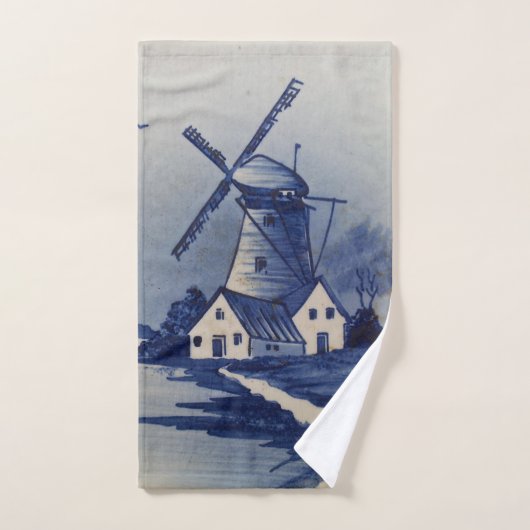  Blauw Wit Delft Windmolen Bad Handdoek (Handdoek)