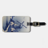 Blauw Wit Delft Windmolen Bagagelabel (Voorkant horizontaal)