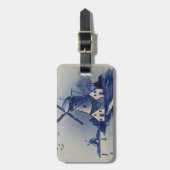  Blauw Wit Delft Windmolen Bagagelabel (Voorkant verticaal)