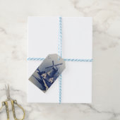  Blauw Wit Delft Windmolen Cadeaulabel (Met Touw)