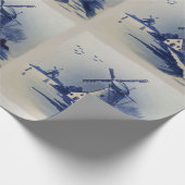  Blauw Wit Delft Windmolen Cadeaupapier (Hoek)