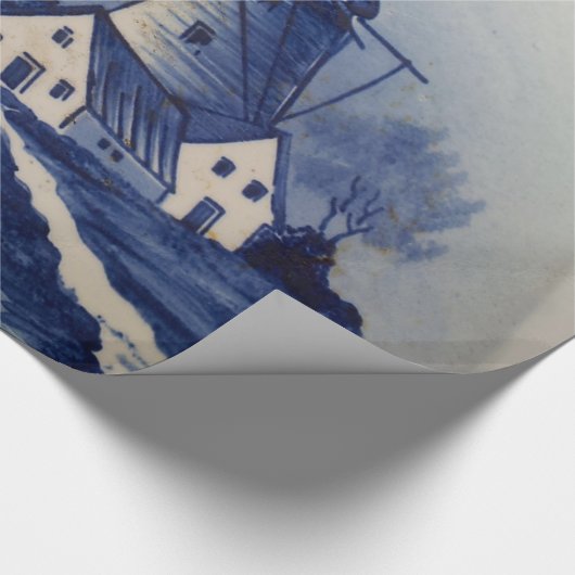  Blauw Wit Delft Windmolen Cadeaupapier (Hoek)
