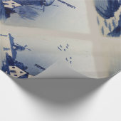  Blauw Wit Delft Windmolen Cadeaupapier (Hoek)