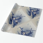  Blauw Wit Delft Windmolen Cadeaupapier (Uitgerold)