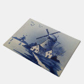 Blauw Wit Delft Windmolen Deurmat (Schuin)