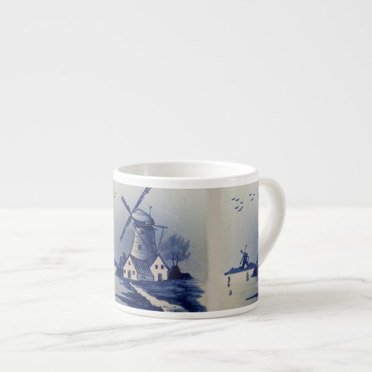  Blauw Wit Delft Windmolen Espresso Kop (Voorkant rechts)