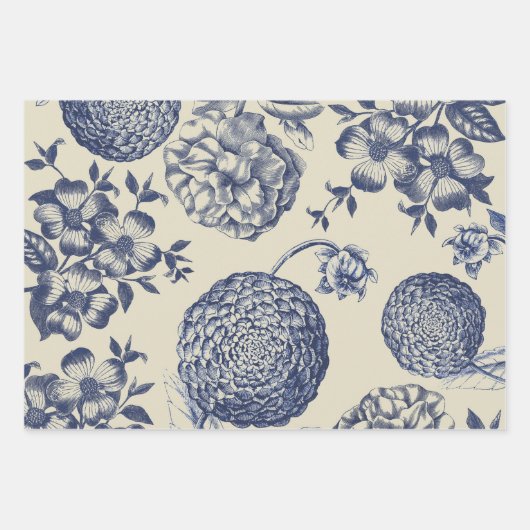 Blauw Wit Delft Windmolen Inpakpapier Vel (Voorkant 3)